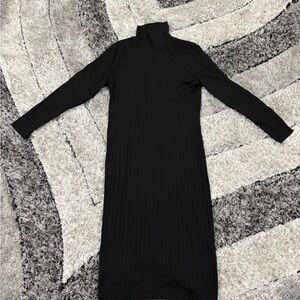 Elegant Black Turtleneck Dress